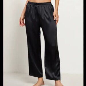 Nordstrom Washable 100% Matte Silk Black Drawstring Pants Size Small $225